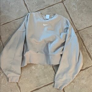 Nike Women's Light cream/ tan Cropped Sweatshirt